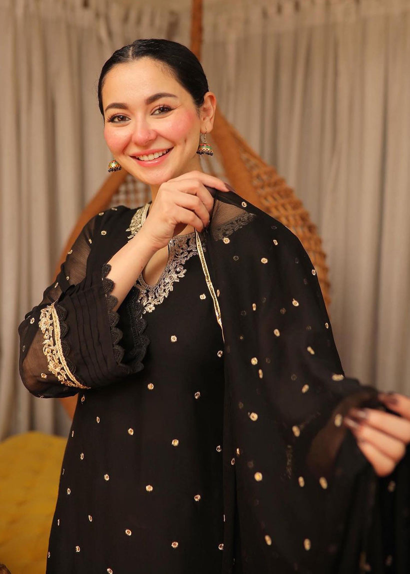 Saira Sultana Pret Embroidered Chiffon 3 Piece Suit Haniya Teal main image 1
