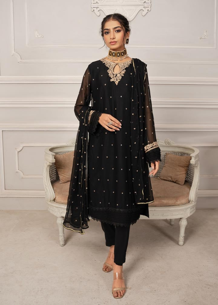 HANIA Luxury embroidered Chiffon 3pc suit